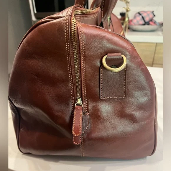 🆕 Lucaldo Firenze Leather Duffle Bag - Picture 12 of 17